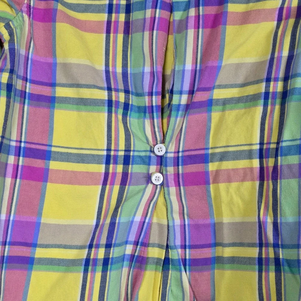 Ralph Lauren Kids Girls Plaid Tunic Shirt Dress Yellow‎ Pink Blue Size 4T